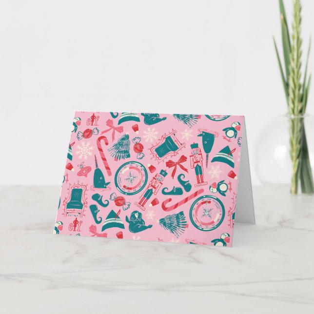 Cartão De Festividades Padrão de Ícone de Quadro de Feriado Elf (Frente)