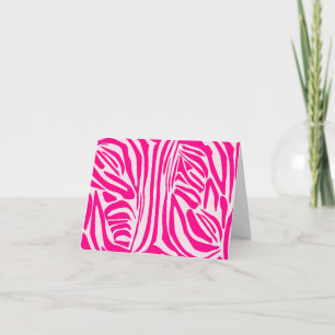 Cartão De Festividades Padrão de Impressão de Zebra Rosa