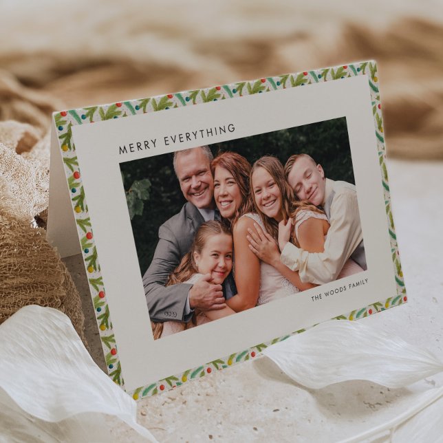 Cartão De Festividades Padrão de Natal Festivo de Fazenda Moderna Foto (Criador carregado)