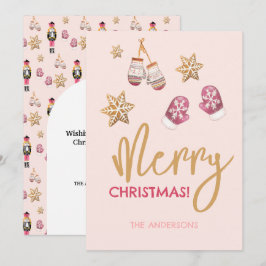 Cartão De Festividades Padrão de Natal Moderno do Pastel