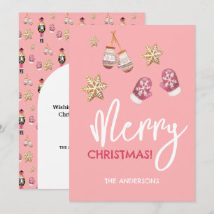 Cartão De Festividades Padrão de Natal Moderno Pastel