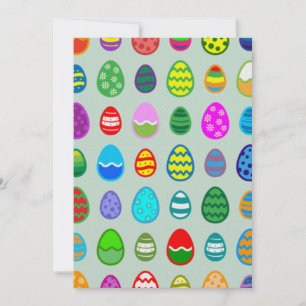 Cartão De Festividades Padrão de ovo de Páscoa colorido e bonito