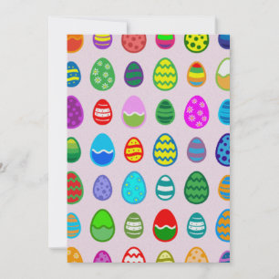 Cartão De Festividades Padrão de ovo de Páscoa colorido e bonito