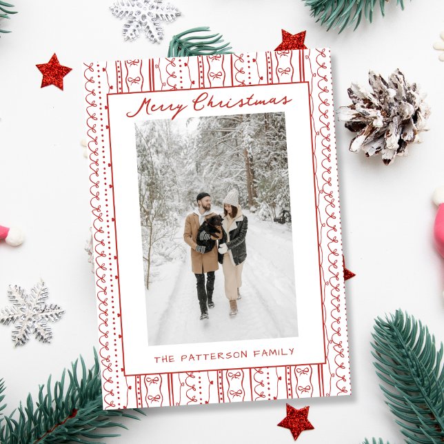 Cartão De Festividades Padrão de rabisco de Arcos vermelhos desenhados à  (Criador carregado)