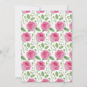 Cartão De Festividades Padrão de repetição floral/rosa
