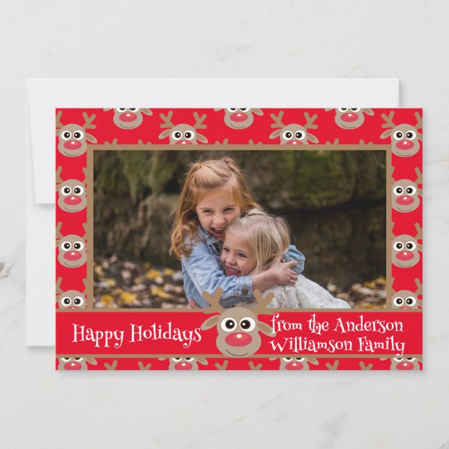 Cartão De Festividades Padrão de Reprodução de Cuta Vermelha Vermelha de  (Frente)