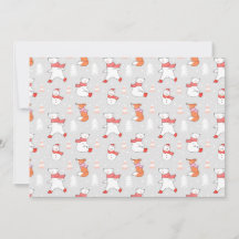 Padrão de Urso Polar Raposa Boneco de Neve Fofo