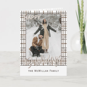 Cartão De Festividades Padrão de Xadrez Elegante Rustic Classy