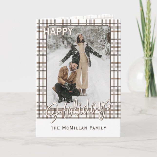 Cartão De Festividades Padrão de Xadrez Elegante Rustic Classy (Frente)