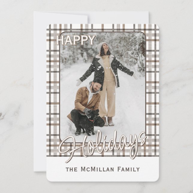 Cartão De Festividades Padrão de Xadrez Elegante Rustic Classy (Frente)