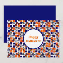 Cartão De Festividades padrão divertido com tema de Halloween