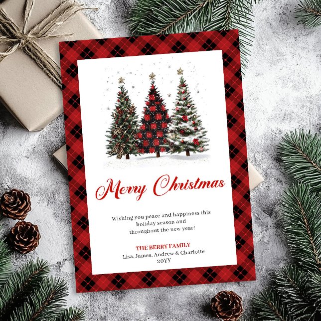 Cartão De Festividades Padrão Elegante de Leopardo Árvore de Natal Saudaç (Elegant Leopard Pattern Christmas Tree Greeting Card)