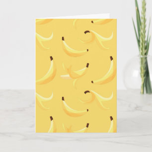 Cartão De Festividades Padrão Engraçado de Banana Amarela Retro para Fest