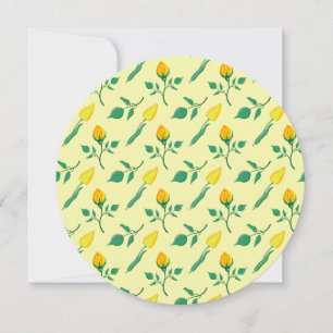 Cartão De Festividades Padrão floral com rosa amarela e flores tulipas