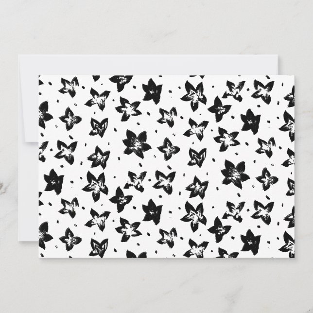 Cartão De Festividades Padrão Floral Reconstruído - Gótico acromático (Frente)