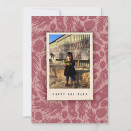 Cartão De Festividades Padrão Floral Vintage Rosa Aconchegante Personaliz