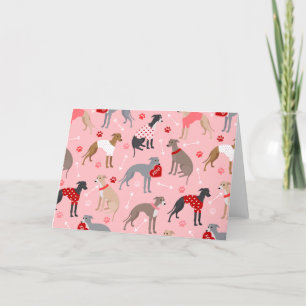 Cartão De Festividades Padrão italiano do Namorados Greyhound