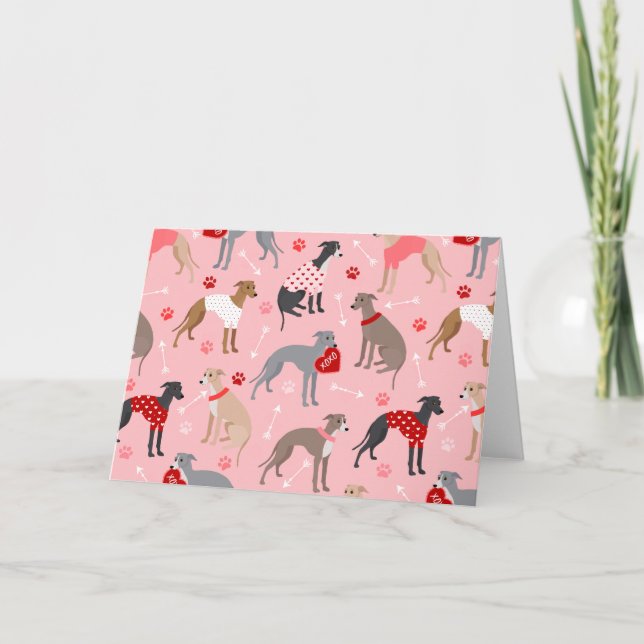 Cartão De Festividades Padrão italiano do Namorados Greyhound (Frente)