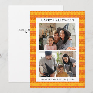 Cartão De Festividades Padrão Minimalista Retro Boho de Fotos de Hallowee