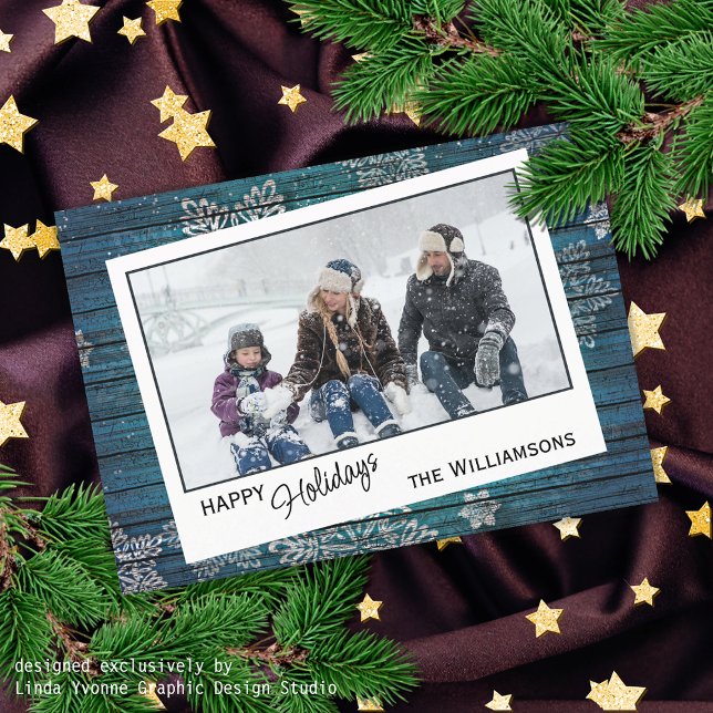 Cartão De Festividades Padrão Personalizado de Flocos de Neve e Pavimento (Criador carregado)