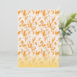 Cartão De Festividades Padrão têxtil com laranja vibrante e dourado
