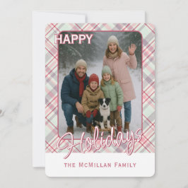 Cartão De Festividades Padrão Xadrez Rústico Elegante e Sofisticado