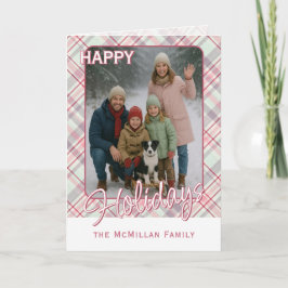 Cartão De Festividades Padrão Xadrez Rústico Elegante e Sofisticado