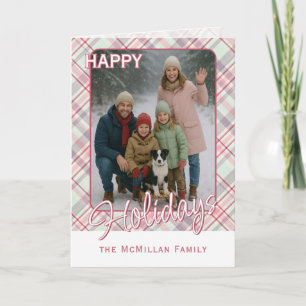 Cartão De Festividades Padrão Xadrez Rústico Elegante e Sofisticado