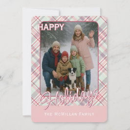 Cartão De Festividades Padrão Xadrez Rústico Elegante e Sofisticado