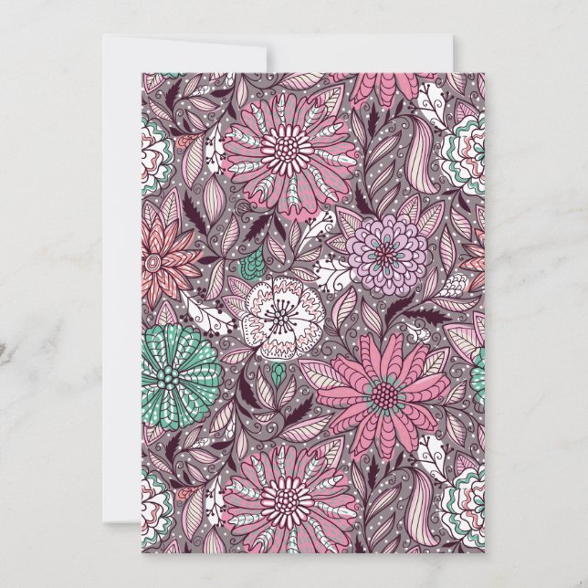 Cartão De Festividades padrões de arranjo de flores (Frente)