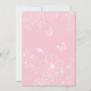 Cartão De Festividades Padrões de Flores Rosa, Floral, Padrão, Minimalist
