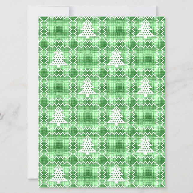 Cartão De Festividades Padrões de suéter feio da árvore de Natal Cozy (Frente)