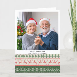 Cartão De Festividades Padrões para Rebelhas Nórdicas Vermelhos Festivos