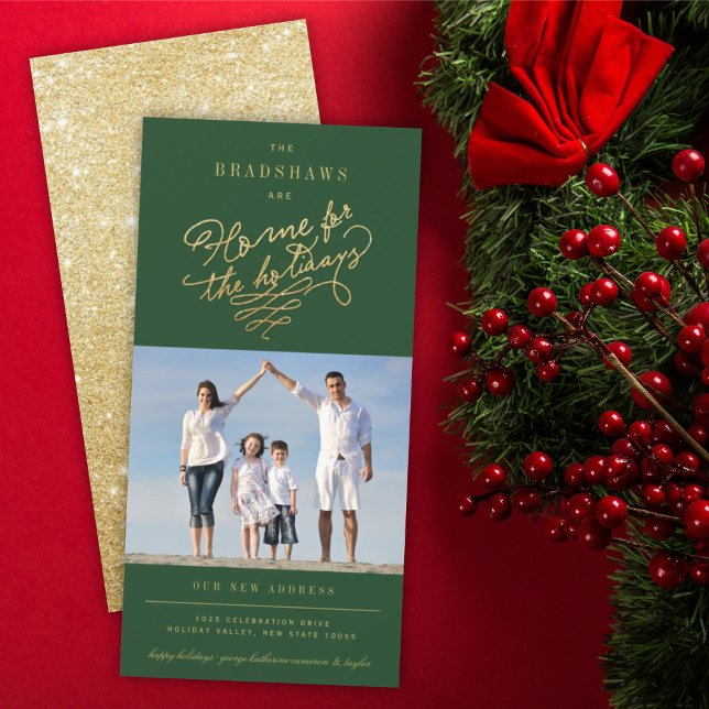 Cartão De Festividades Página Inicial Para Feriados Dourados Glitter Nova (Criador carregado)