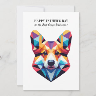 Cartão De Festividades Pai de Cachorro Corgi Moderno Dia dos Pais Persona