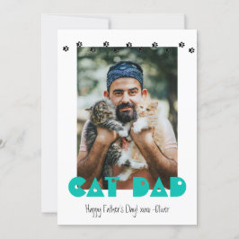 Cartão De Festividades Pai de gatos | Impressões de pata | Dia de os pais