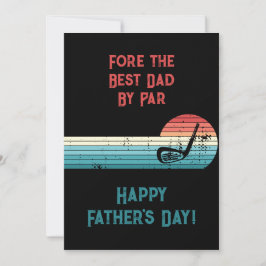 Cartão De Festividades Pai Divertido de Golfe Melhor Pelo Par Dia dos Pai
