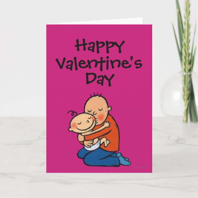 Cartão De Festividades Pai e abraço de bebês (Frente)