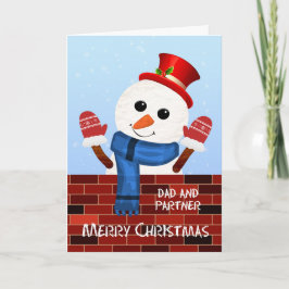 Cartão De Festividades Pai e Parceiro de Natal Snowman