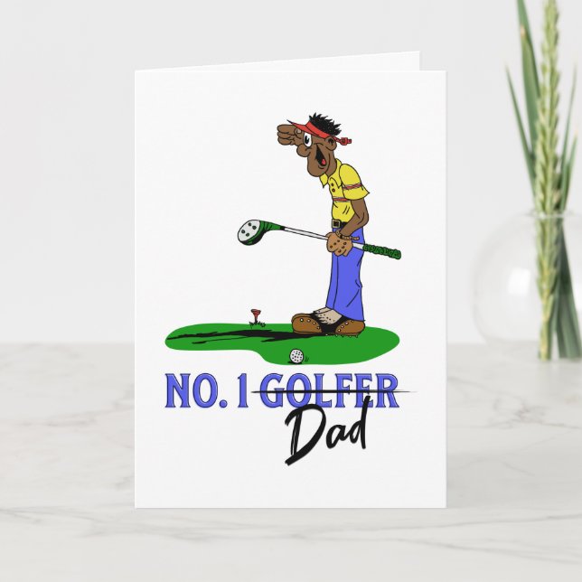 Cartão De Festividades Pai Golfer nº 1 (Frente)