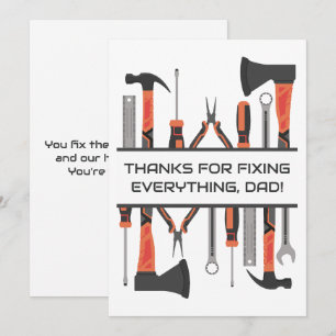Cartão De Festividades Pai Manitas, Ferramentas, Dia dos Pais, Aniversári