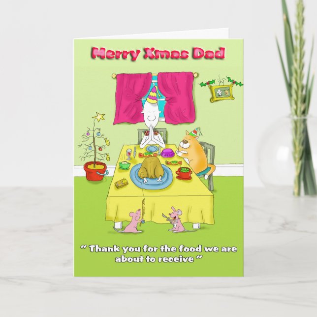 Cartão De Festividades Pai Merry Xmas (Frente)