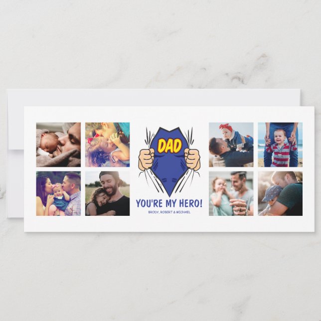 Cartão De Festividades Pai Meu Herói Dia de os pais Feliz (Frente)