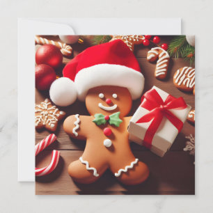 Cartão De Festividades Pai Natal de gengibre