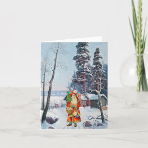 Cartão De Festividades Pai Natal Presta Presentes