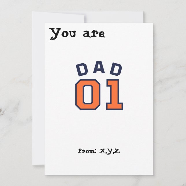 Cartão De Festividades Pai Número Um Design de texto Negrito (Frente)