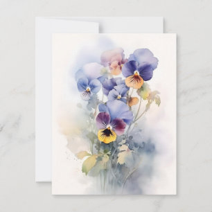 Cartão De Festividades Painéis Em Aquarelas