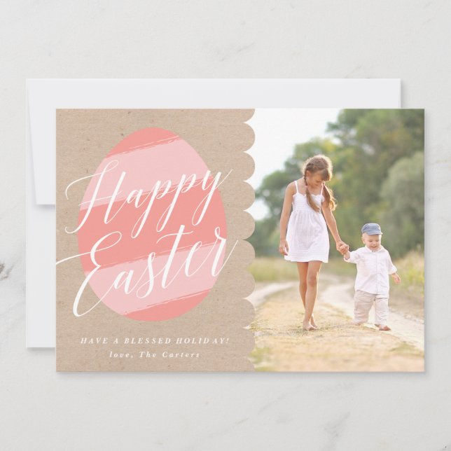 Cartão De Festividades Painted Egg Photo Easter Card (Frente)