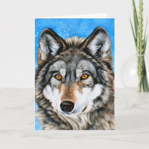 Cartão De Festividades Painted Wolf Christmas Cards