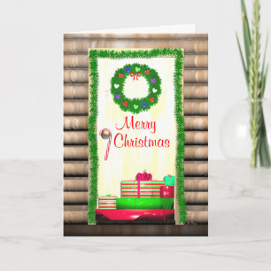 Cartão De Festividades País Feliz Porta de Natal